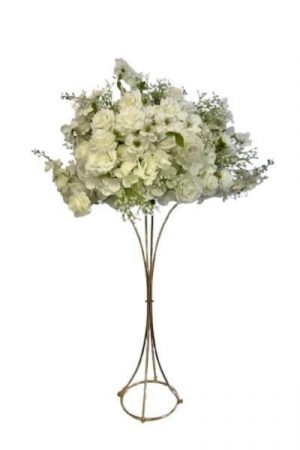 location Diabolo dorée boule fleurs blanches