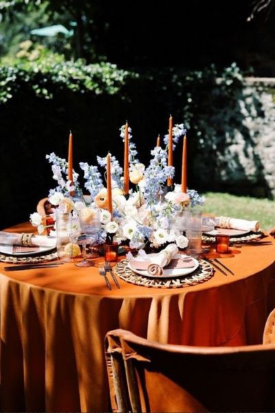 Location nappe ronde terra cotta