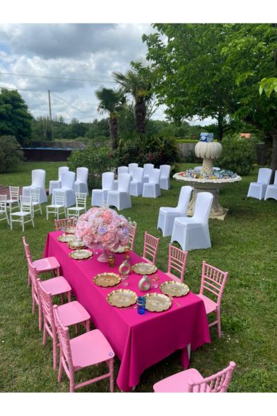 Pack table enfant + 10 chaises Baby (blanc ou rose)
