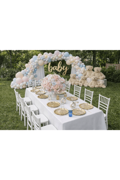 Pack table enfant et 10 chaises Baby (blanc ou rose)