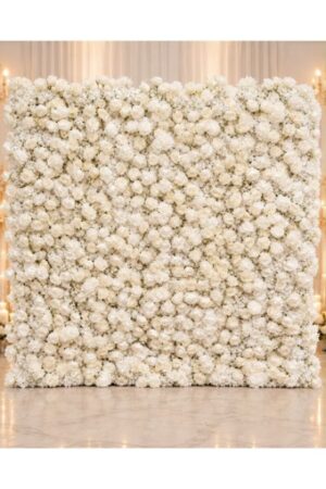 <b>Mur floral blanc</b> + structure <br>2 .4 x 2.4 mètres